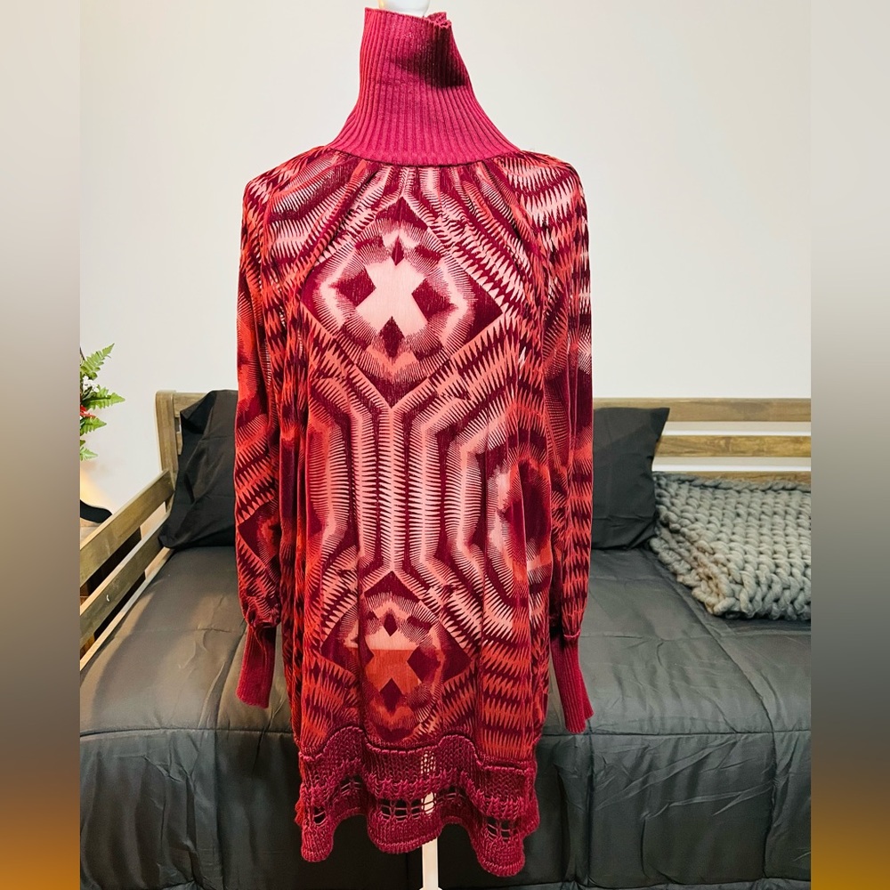 Vintage Jean Paul Gaultier Maille 100% Seta Silk Turtleneck Slip Dress-Maroon